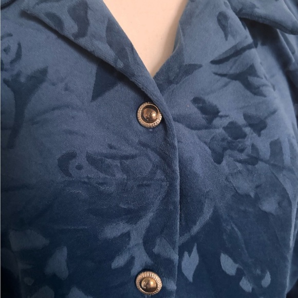 Diane Von Furstenberg Navy Velvet Blouse - Picture 2 of 10